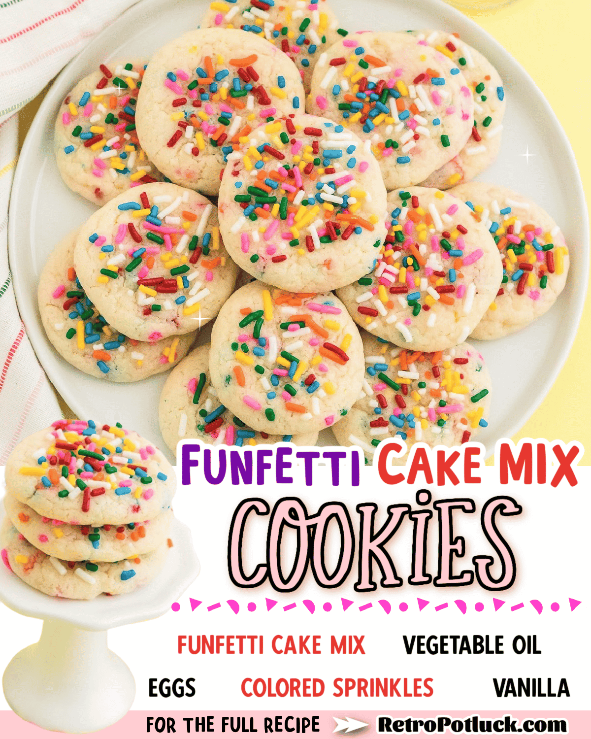 Funfetti Cake Mix Cookies Retro Potluck