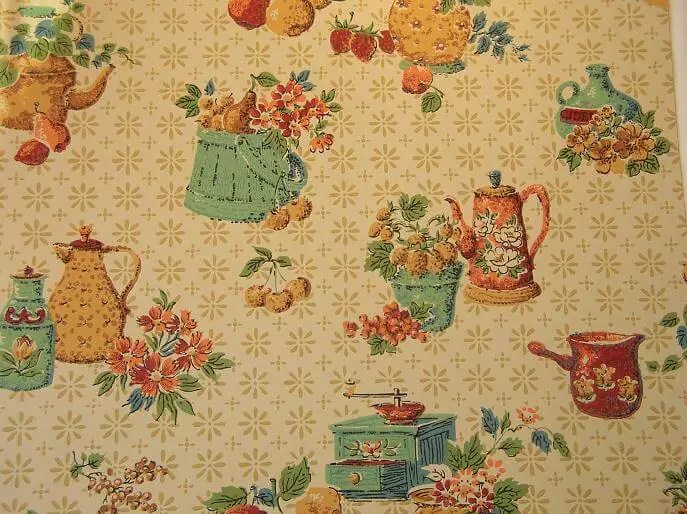 Vintage wallpaper for your 50s kitchen and bath another source