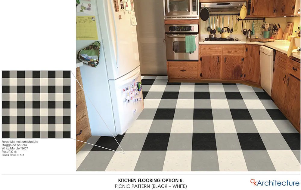 Diana's 10 yes, ten! kitchen floor tile pattern mockups and the