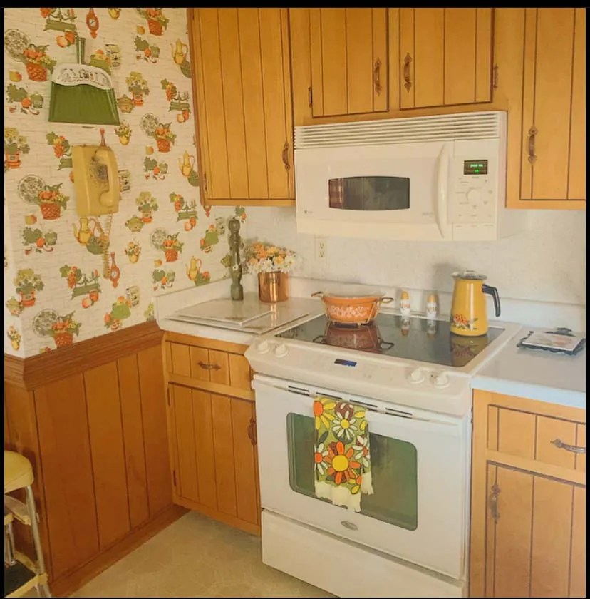 Stacy celebrates the "avocado goodness" in her 1968 ranch house kitchen Retro Renovation