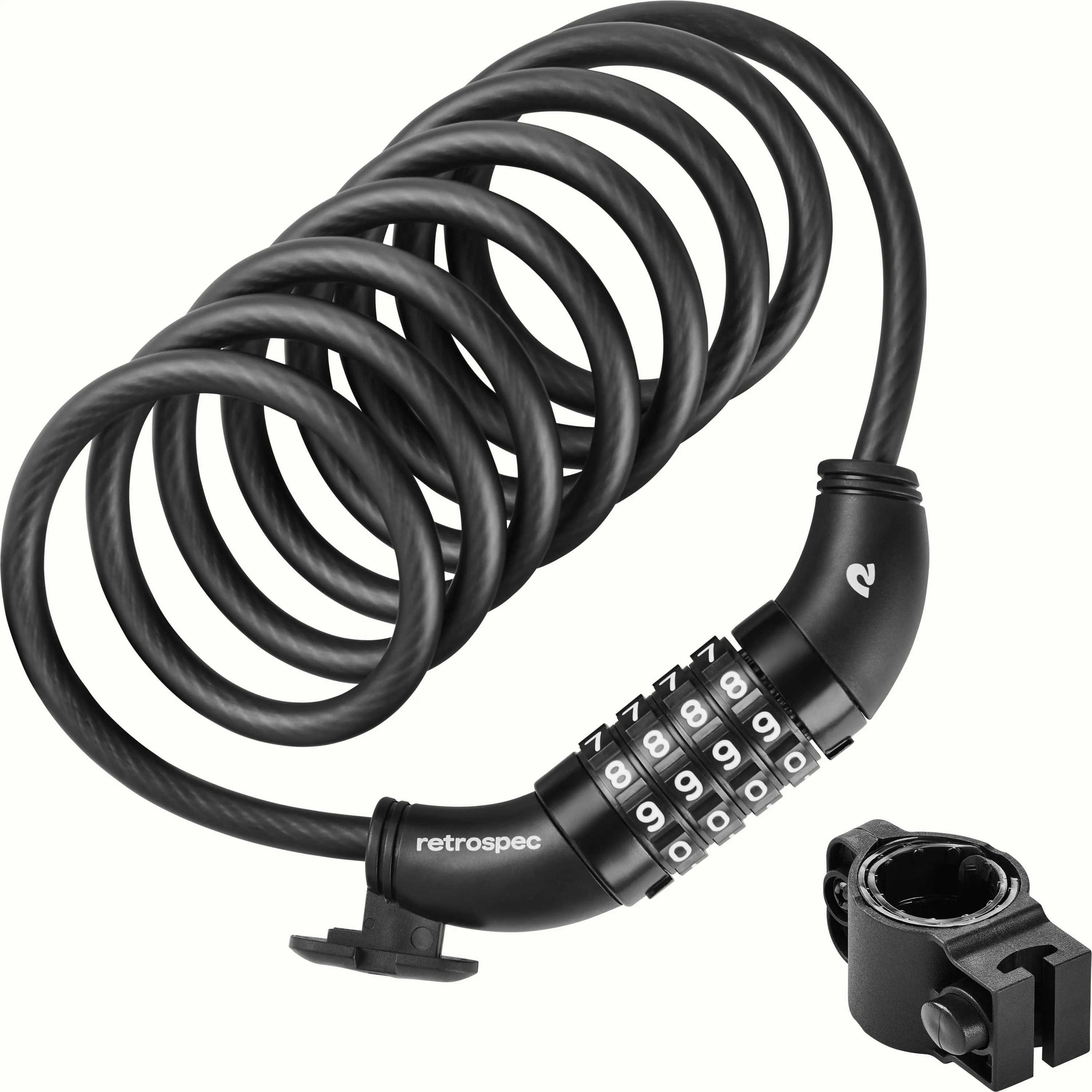 Grizzly Integrated Combo Cable Bike Lock 8mm Retrospec