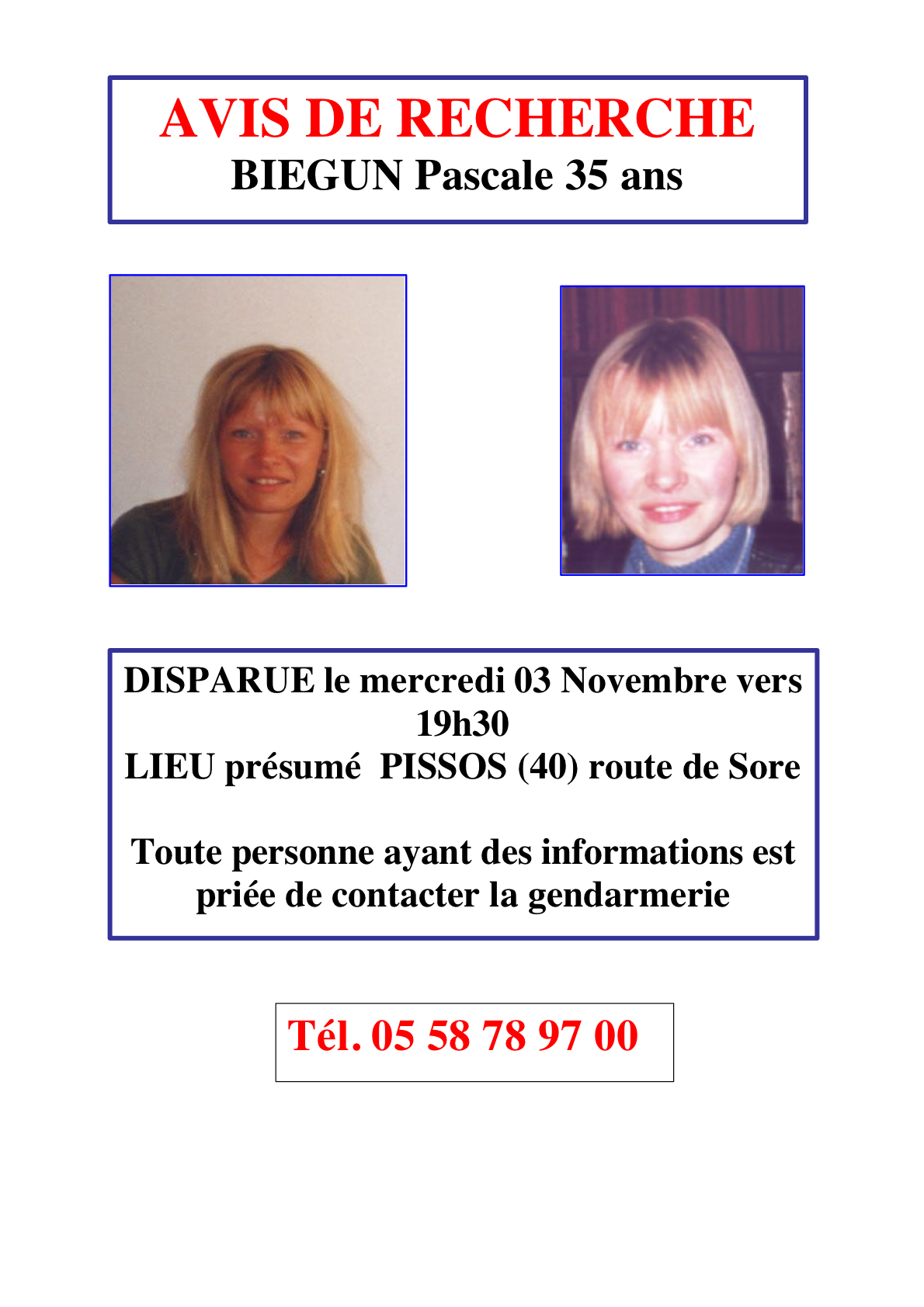 Avis de recherche
