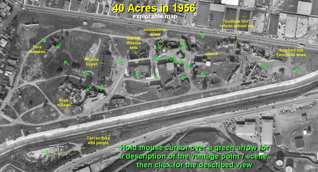 40 Acres Studio Backlot Explorable 1956 Backlot Map