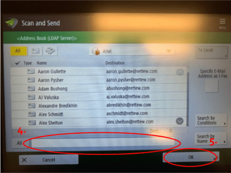 Scan to Email Canon RETTEW