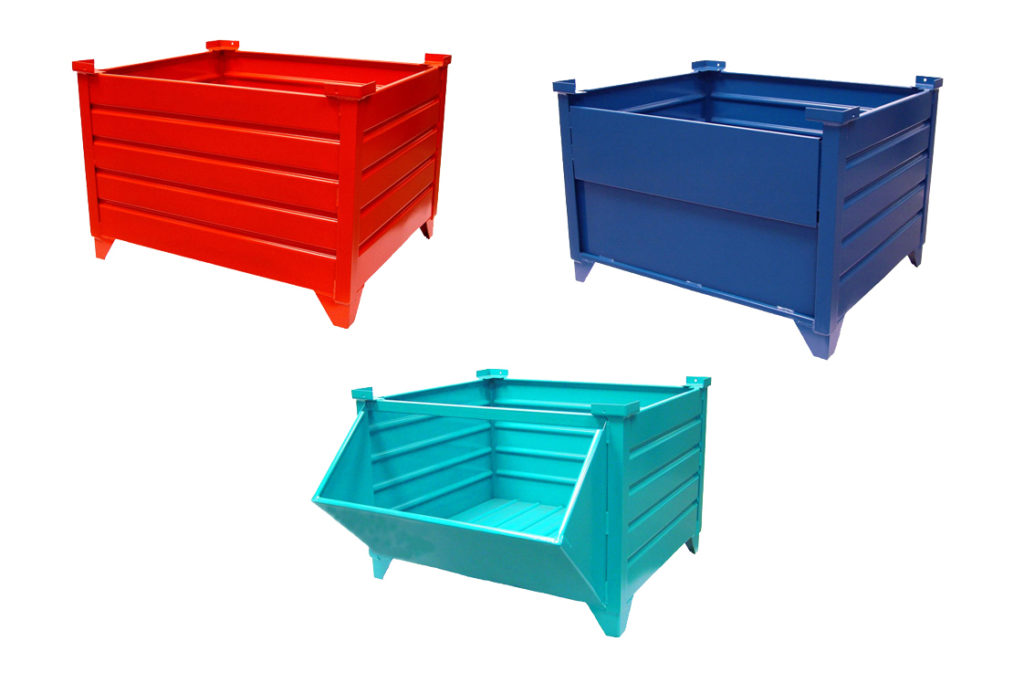 30 x 24 x 24 Metal Bulk Container Solid Wall Reusable Transport