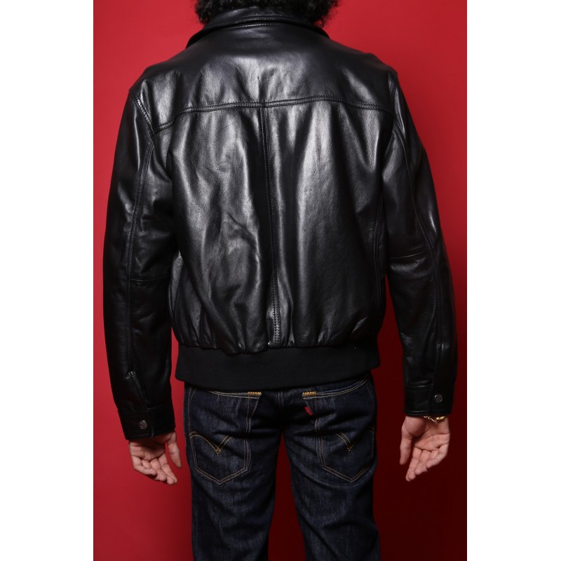 Pierre Cardin Giacca Uomo Pelle Taglia 46 Giubbino Regular