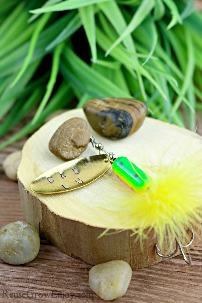 Dad Fishing Gift Idea Hand Stamped Fishing Lure Reuse Grow Enjoy