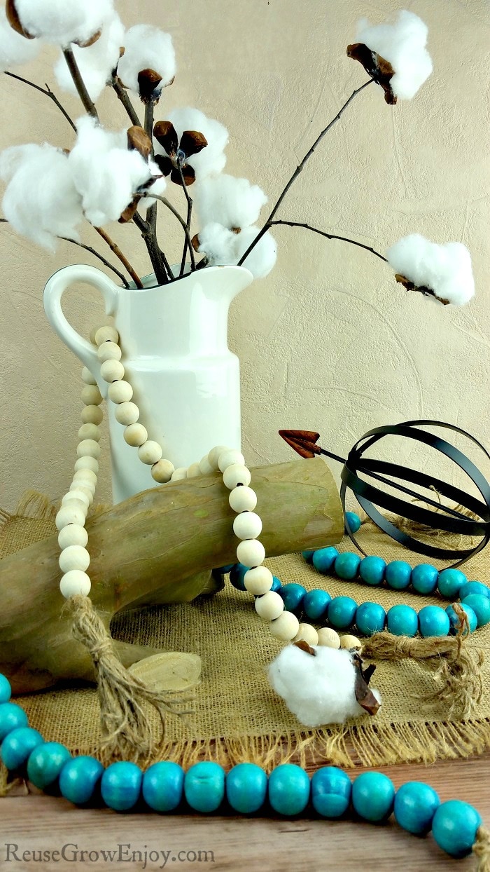 Farmhouse Decor DIY Wood Farmhouse Beads Reuse Grow Enjoy