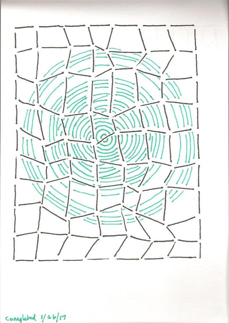 Grid drawings from the sketchbook Sermons in Stones
