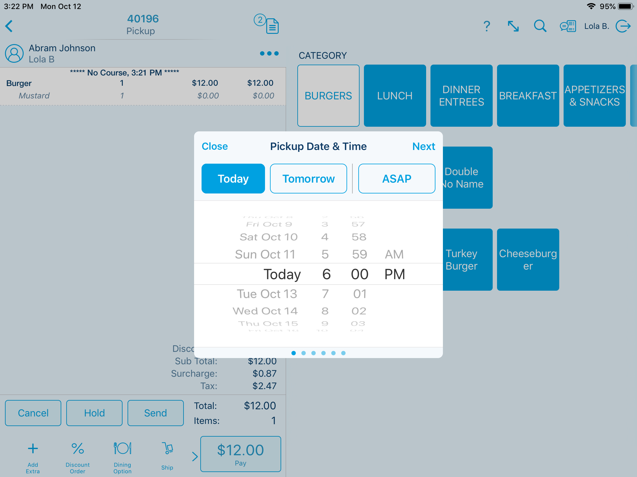 Pickup Ordering Individual Point of Sale