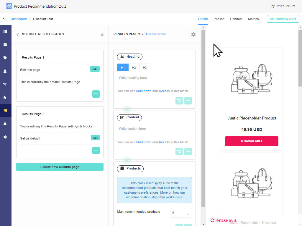 Adding a discount or coupon code RevenueHunt