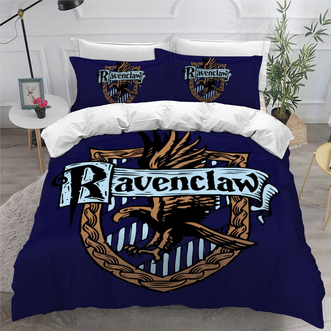 Harry Potter Ravenclaw In Deep Blue Background Queen Bedding Set