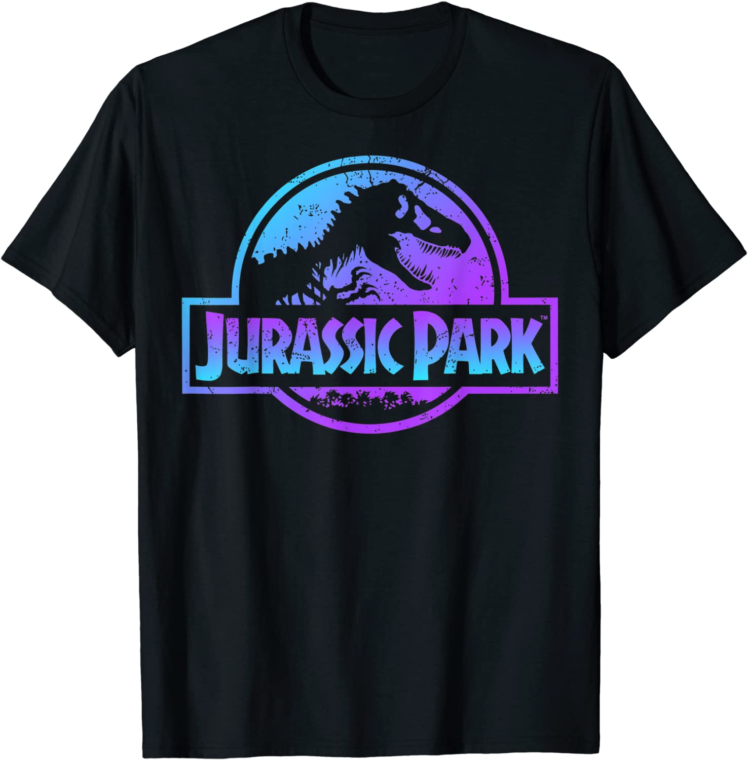 Official Jurassic Park Blue & Purple Fossil Logo Graphic TShirt