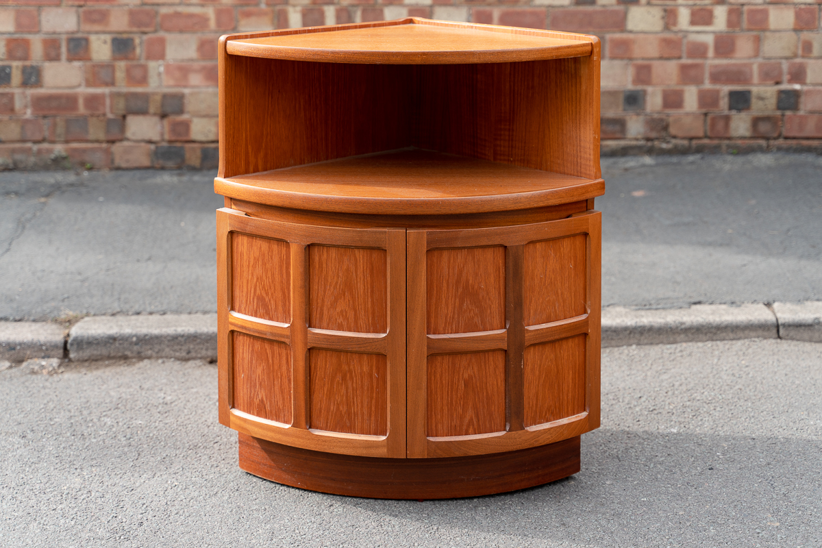Side Table Rounded Corner Unit Nathan Teak (Part of Eight Piece Set