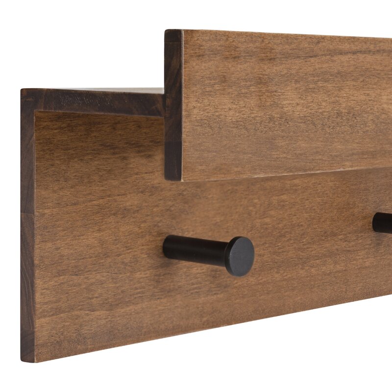 Semiala Wall Mounted Shelf With Hooks revvvd