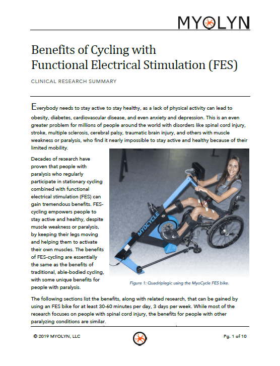 MYOLYN MyoCycle Functional Electrical Stimulation (FES) Bikes ReWalk