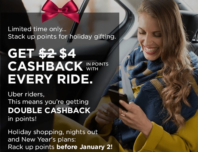 Earn 5 Per UBER Ride for the Holidays! Rewards & Credit Cards