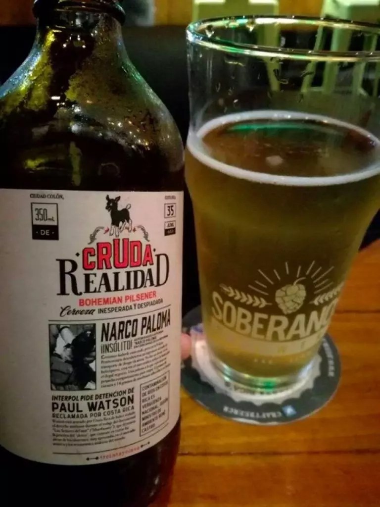 Wanted Poster for Captain Paul Watson on Costa Rican Beer Rewilding
