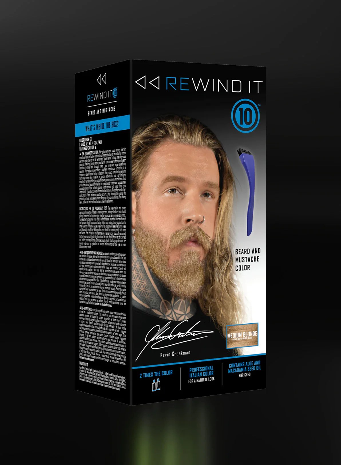 MEDIUM BLONDE BEARD & MUSTACHE COLOR Rewind It 10®