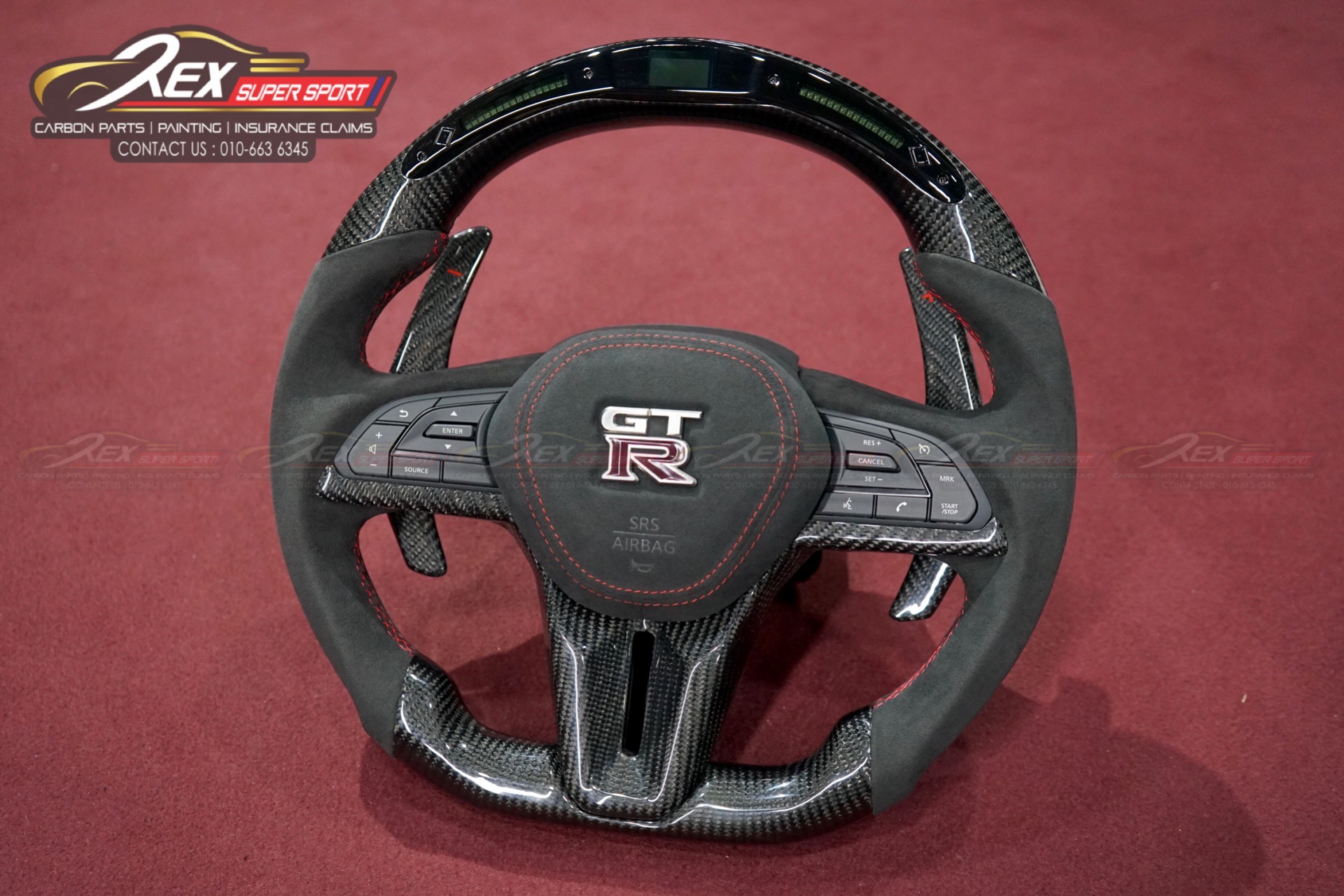 New GTR Steering Wheel Performance LED Carbon Fiber Rexsupersport