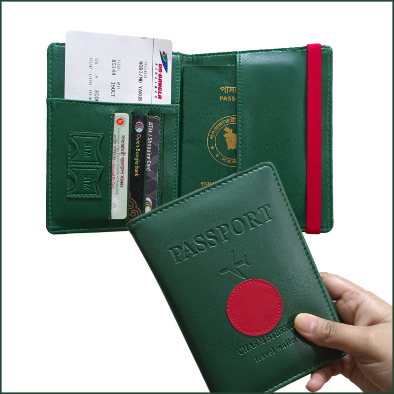 Reza Shop BD Passport Cover Wallet GreenR1001