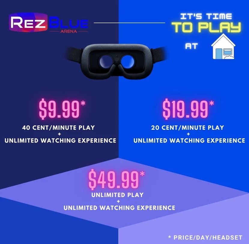 VR Headset Rental Inquiry Rezblue Arena