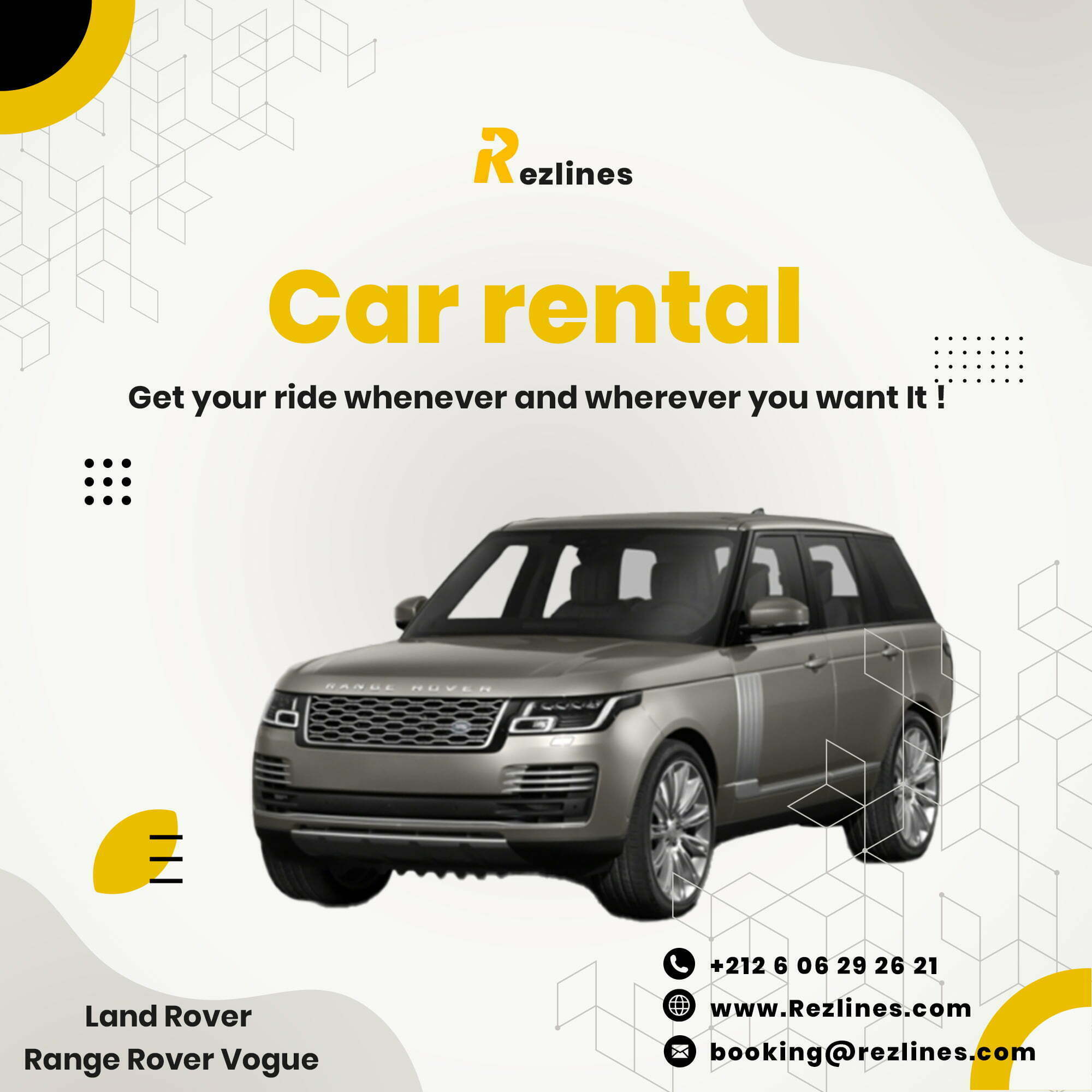 Luxury Car Rental and Private Transfer Services in Morocco Rezlines