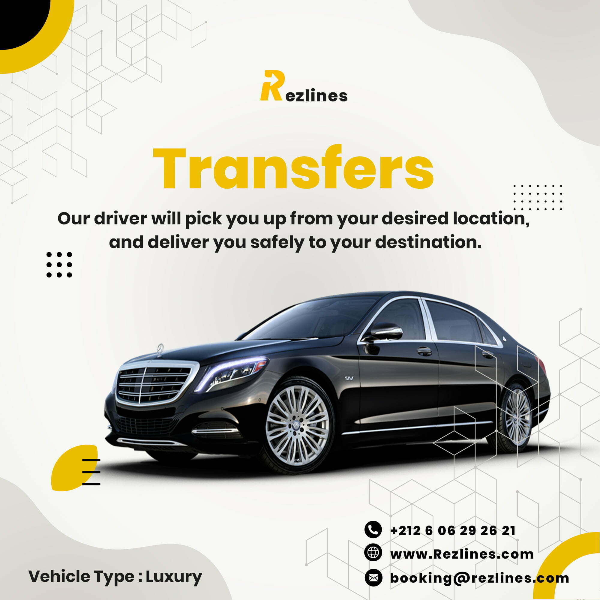 Luxury Car Rental and Private Transfer Services in Morocco Rezlines
