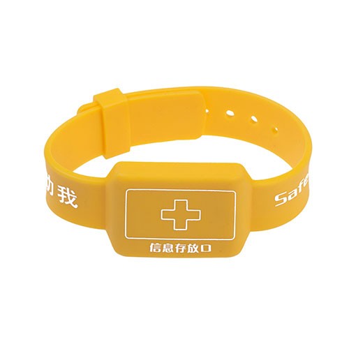 RFID Silicone Yellow Wristband for the Elderly