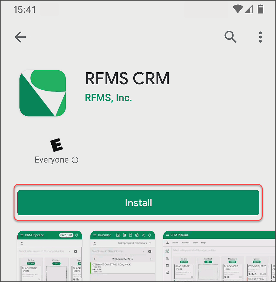 CRM Download and Installation Apps