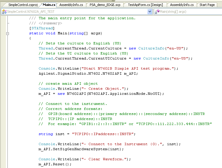 API Programming Examples