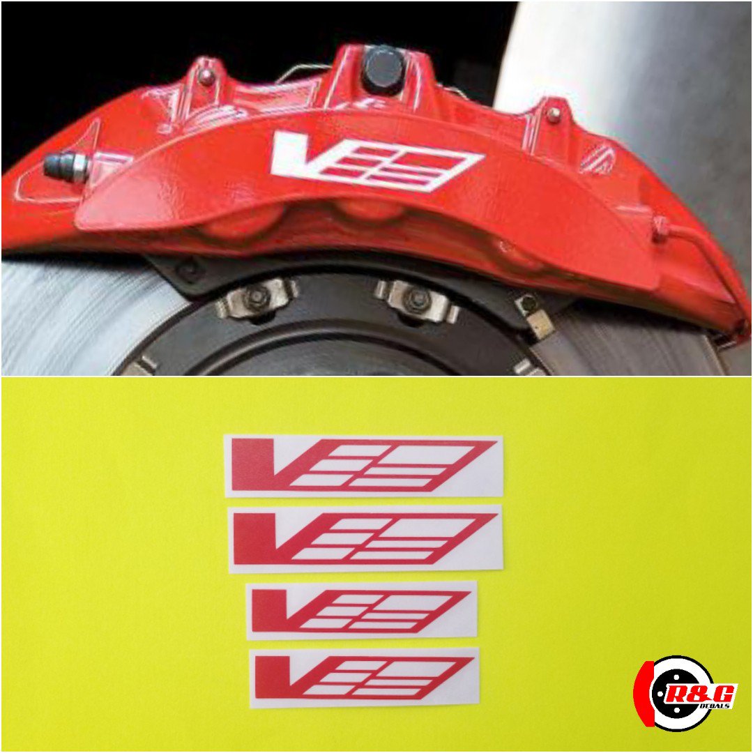Cadillac CTSV Brake Caliper Decals Set of 4 Stickers (Red) R&G Brake