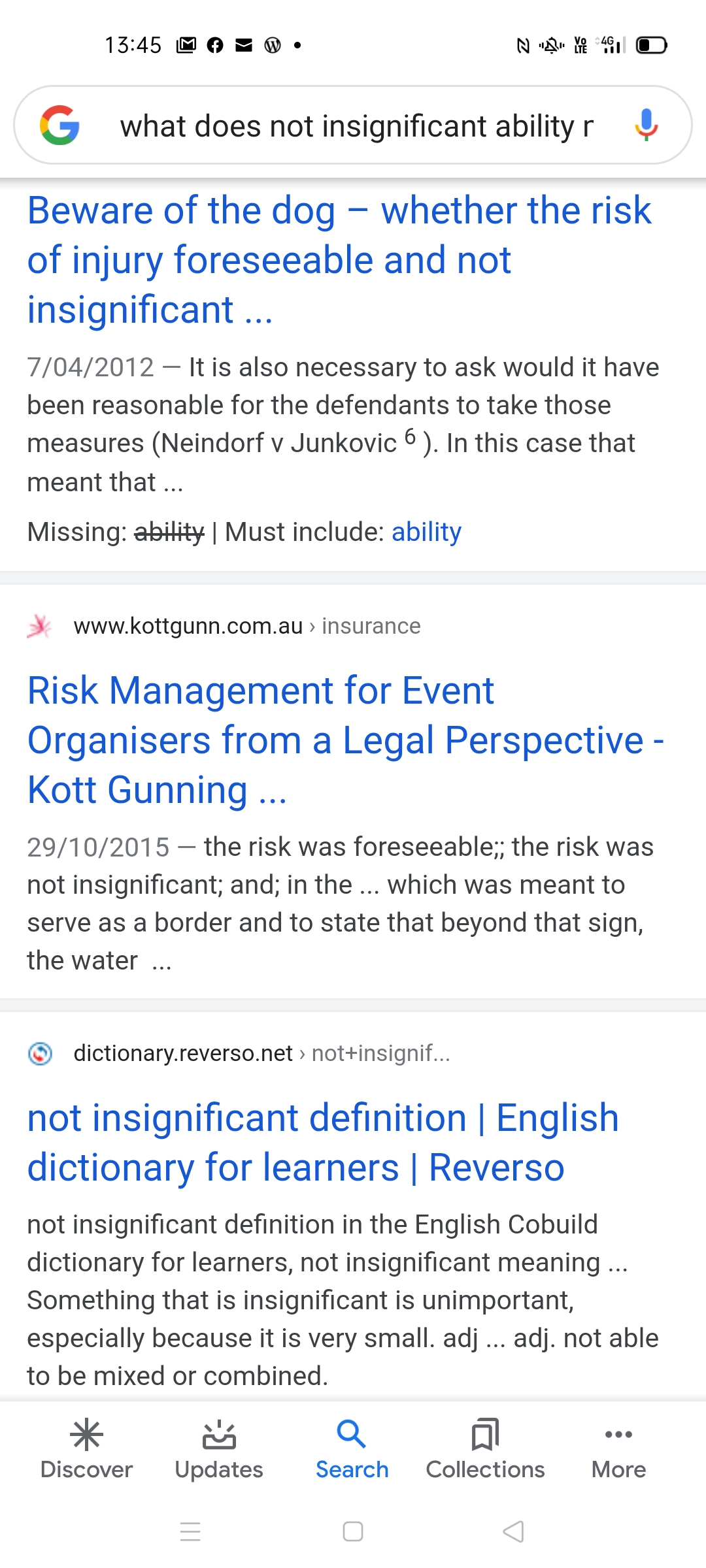 Not insignificant ability? Google did not answer my questions. 7/2. Law