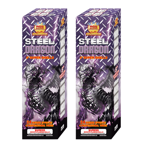Steel Dragon Canisters 5" Shells 24pk RGS Brand Fireworks