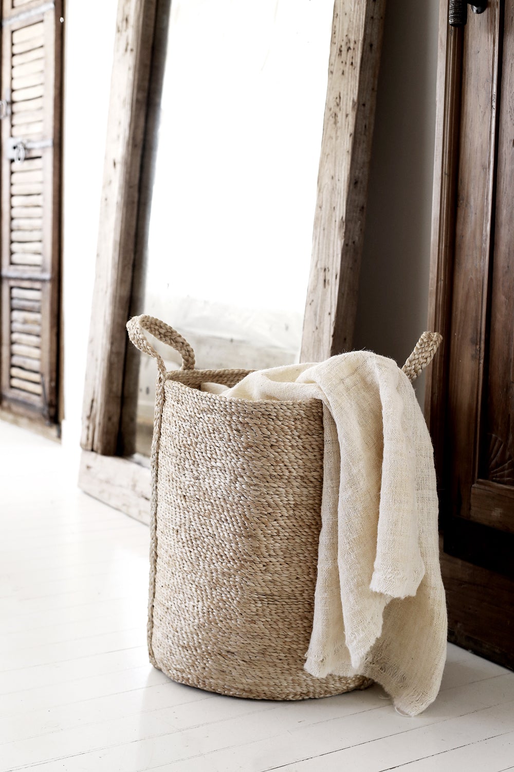 Jute Laundry Basket Natural Rhaa Enkle Rum