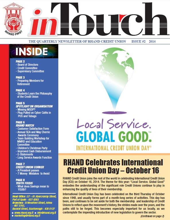 RHAND 2014 Newsletter Issue 2 RHAND Credit Union