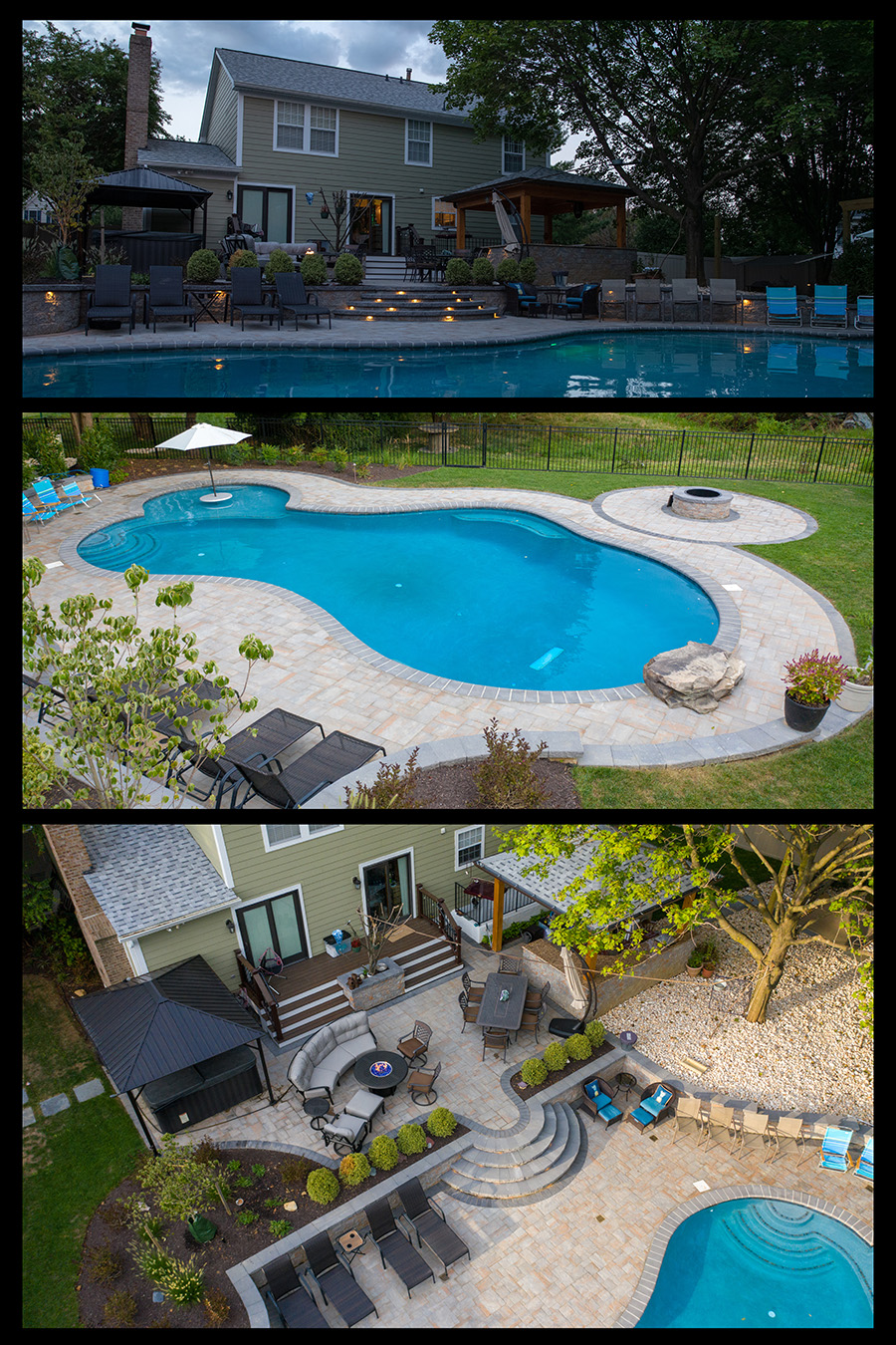 Swimming Pool, Pavilion, Kitchen, Fire Pit, Multitiered Patio and