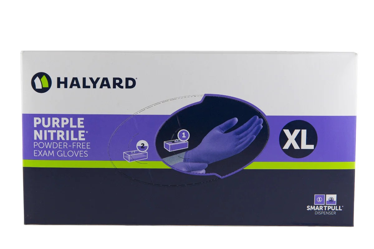 PURPLE Nitrile Gloves, XLarge, Box of 90 Rhino Medical Supply