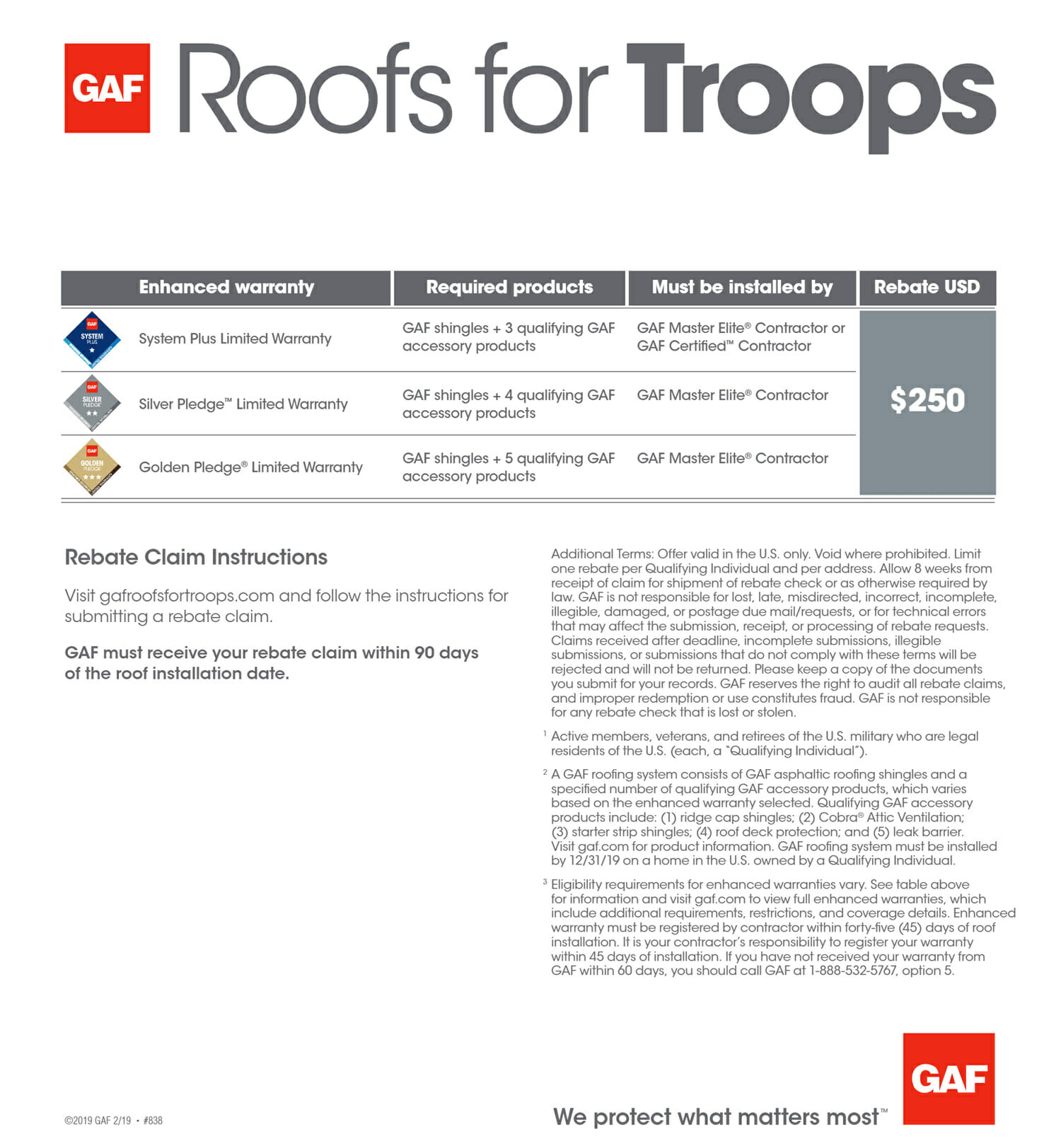 GAF Roofs for Troops Rhoden Roofing