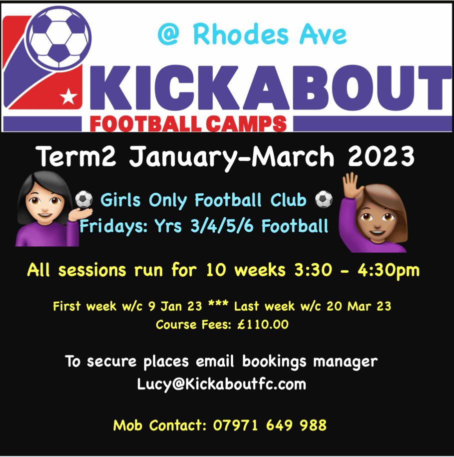 Extra Curricular Clubs Rhodes Avenue Primary School