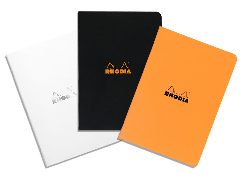 Rhodia A5 Medium Size Rhodia SideStapled Orange & Black Writing Pads