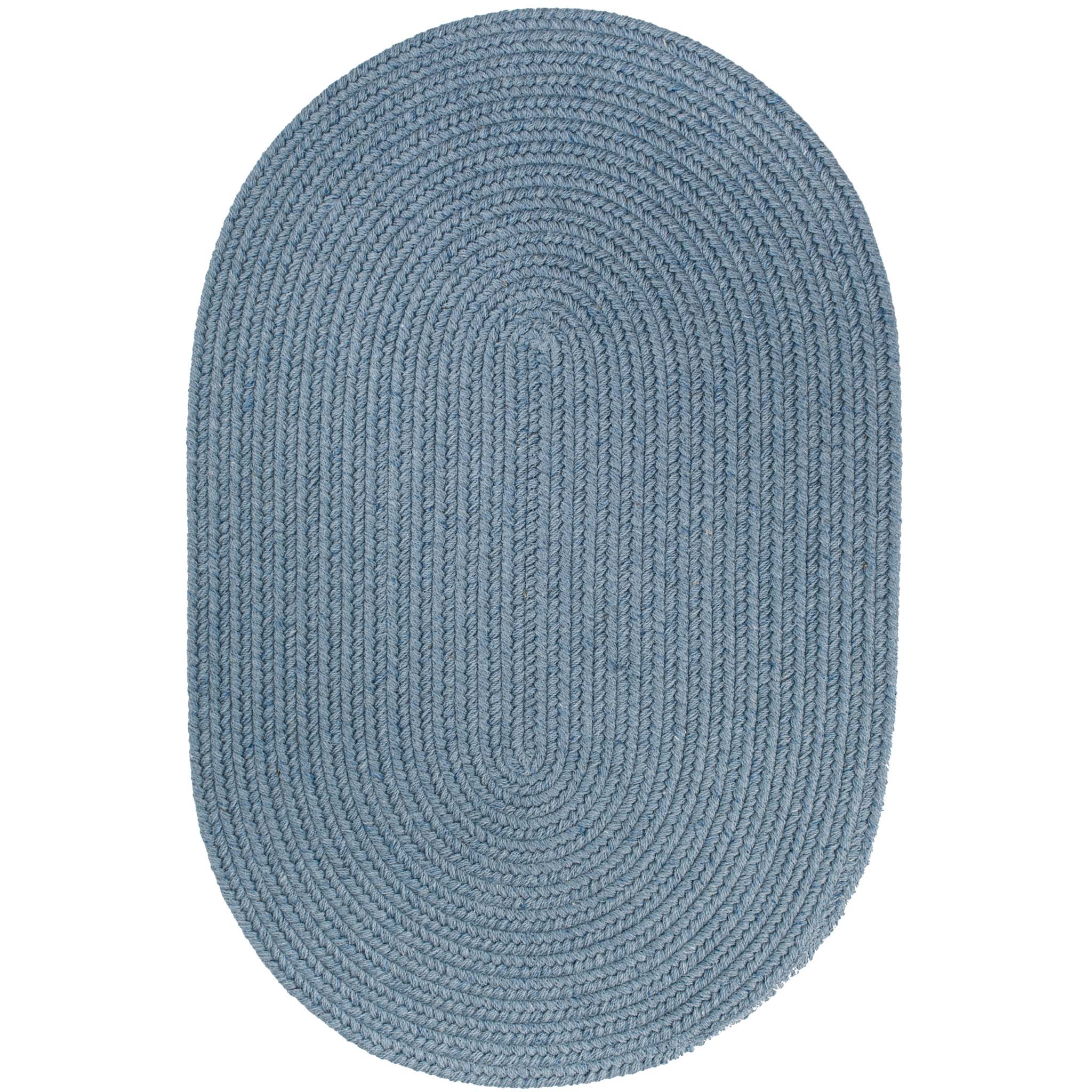 Wool Solids Area Rug Oval S103 Blue Rhody Rug