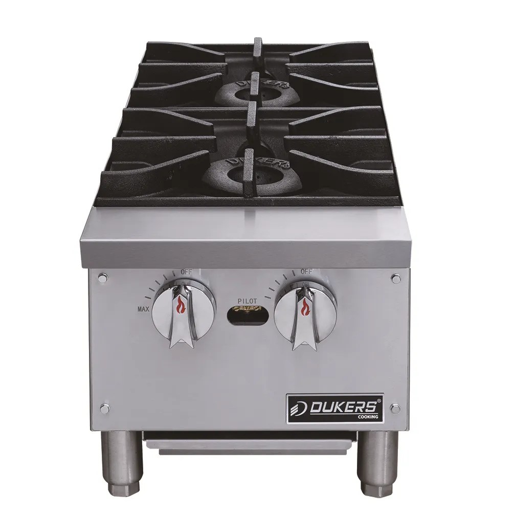 Dukers DCHPA12 12" TwoBurner Gas Commercial Countertop Hot Plate