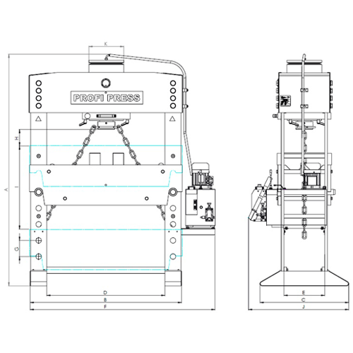 100 TON M/HM/C2 D=1500 100 ton hydraulic press Profi Press