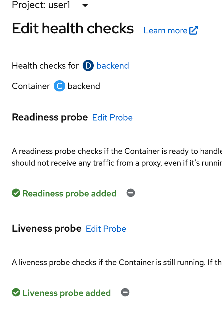 App Health check · OpenShift