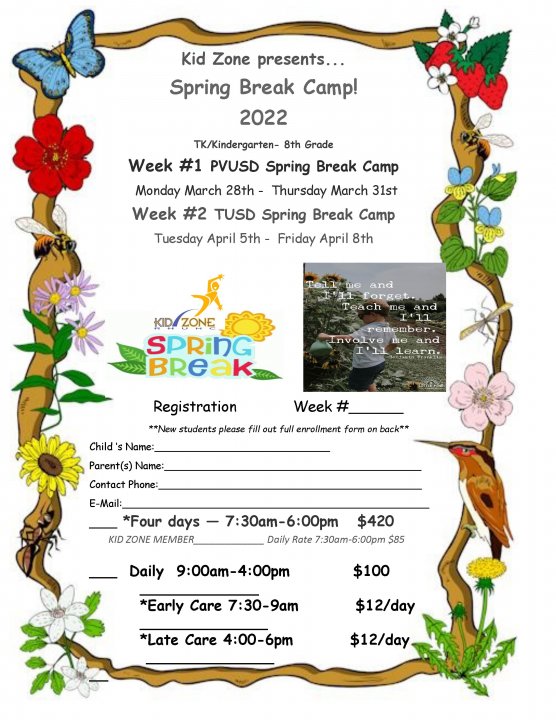 Spring Break Camp 2022 Rolling Hills United Methodist Church
