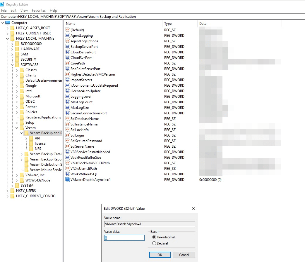Error VDDK async operation error 2. Value 0x0000000000000002 Failed