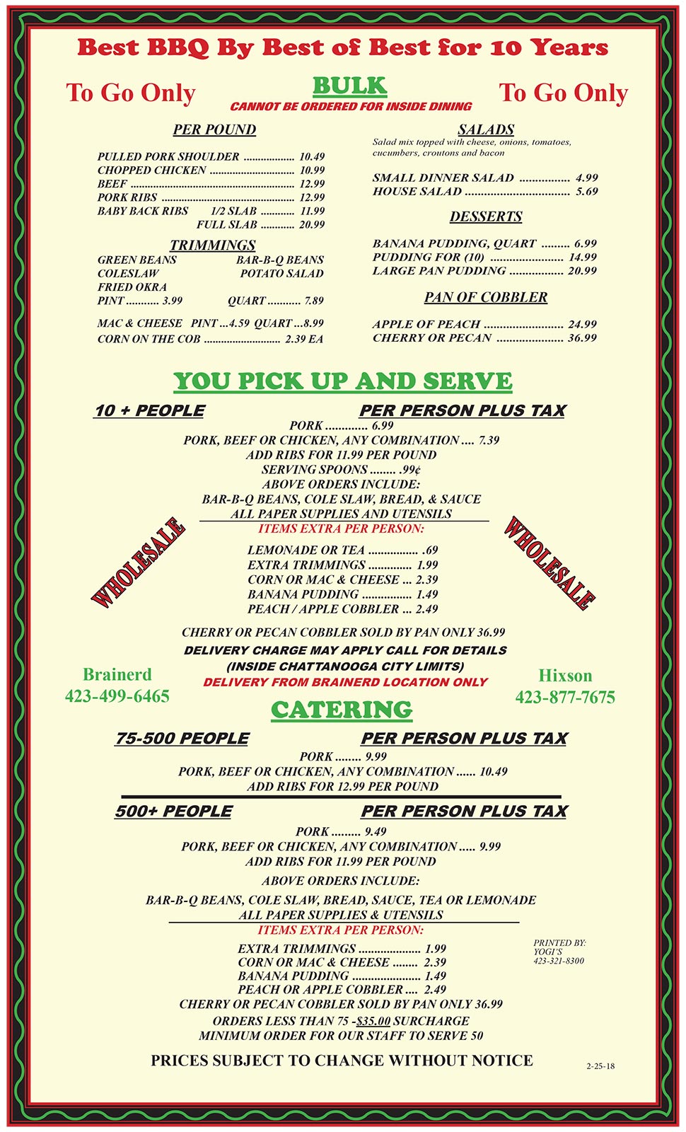 Rib and Loin Chattanooga Barbecue Catering