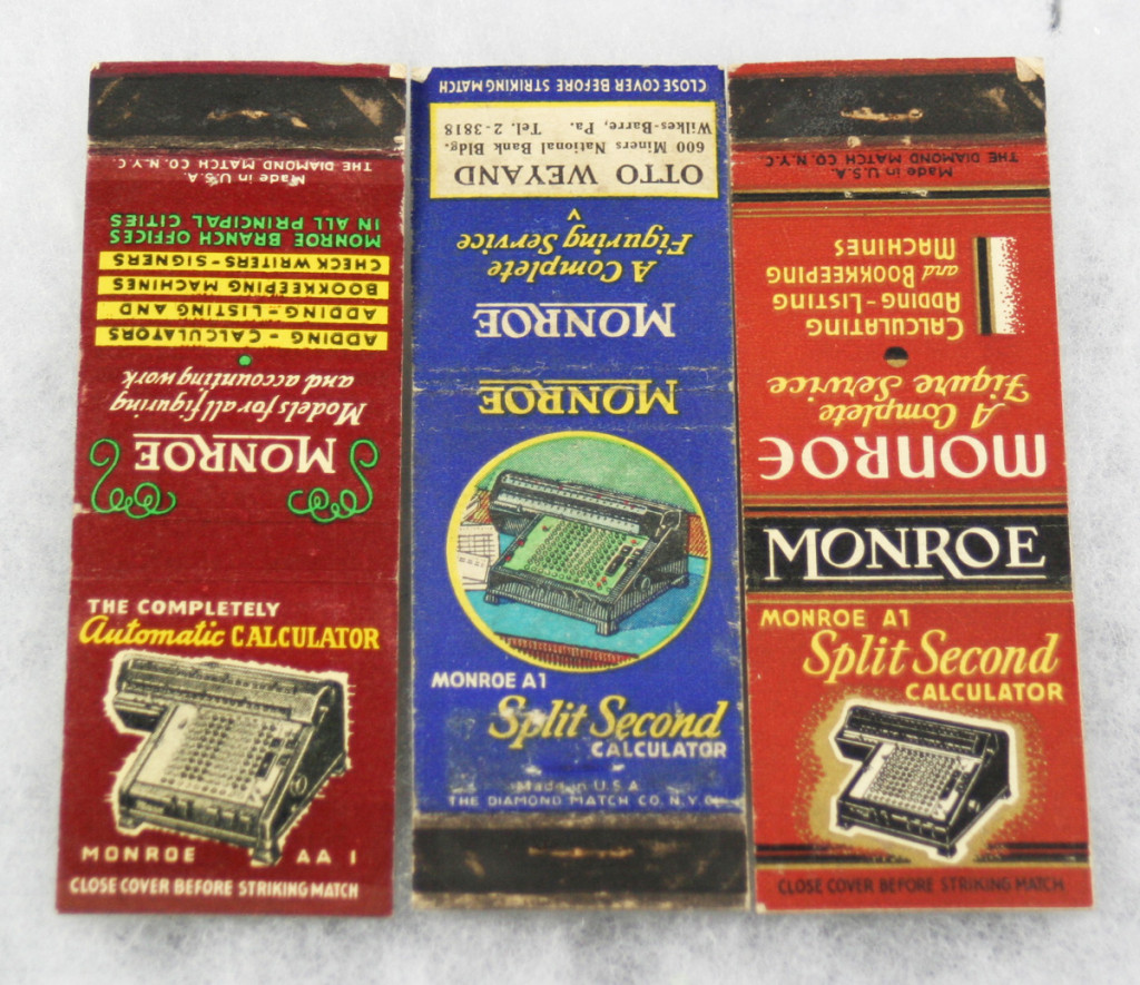 Monroe Calculator Match Books Ribbon Tin Virtual Museum