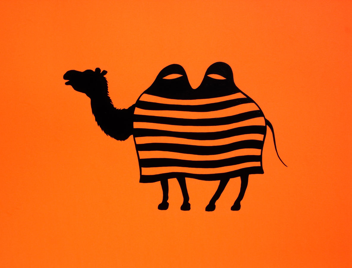 Duality (Ink on fluorescent paper 25x30 cm)